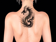 Ravenstone - Dragon Back of Neck Tattoo BOM Watercolours T63