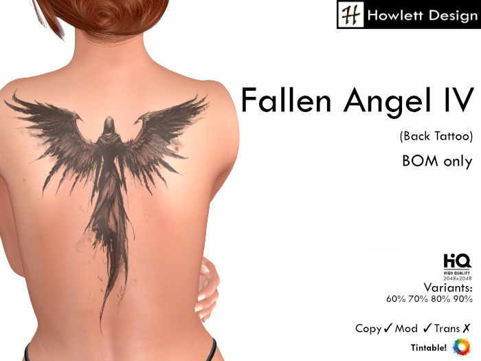 [HDesign] Fallen Angel IV (Back Tattoo)