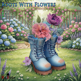 [My Home] Full Perm Boots With Flowers