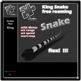 Snake King / black - white/ free Roaming / realistic look / Flexi / Aquarium / Merfolk / Real / with MENU