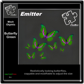 gruen / green / butterfly / schmetterling / emitter / real / animiert / 3d / wing beat / sculpty/ ga