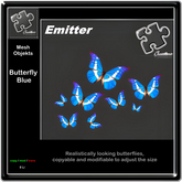 blue / blau / butterfly / schmetterling / emitter / real / animiert / 3d / wing beat / sculpty/ gard