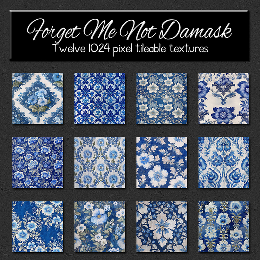 *Wallflowers* Forget Me Not Damask