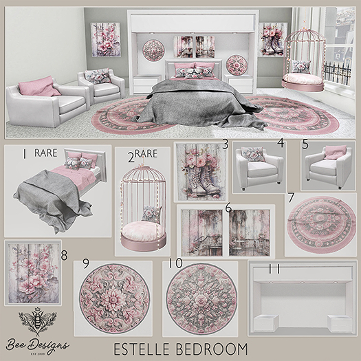 01 Bee Designs Estelle Bedroom RARE