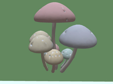 pastel color mushroom cluster #4