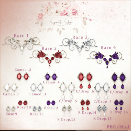* Sparkle Skye Fiona R/Drop Earrings Ruby (14)