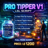 Pro Tipper V1 LSL Script Full Permission | Advanced Tip Jar System with History Tracker, Hover Display and Auto Announce