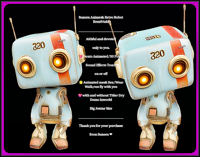 Sunora Animesh Retro Robot