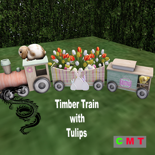 Timber Train with Tulips