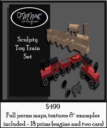 FMN Full Perms Sculpted Toy Train Set
