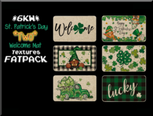 *6KW* FULL PERM St. Patrick's Day 2 Welcome Mat Texture FATPACK