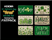 *6KW* FULL PERM St. Patrick's Day 3 Welcome Mat Texture FATPACK