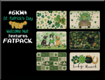 *6KW* FULL PERM St. Patrick's Day 4 Welcome Mat Texture FATPACK