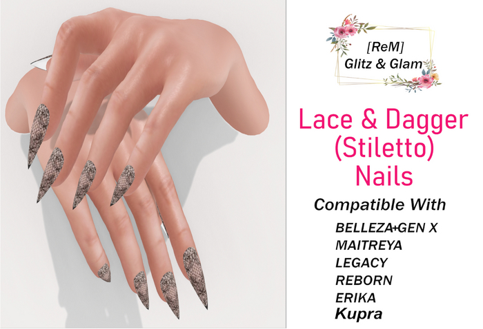 [ReM]  Lace & Dagger Nails