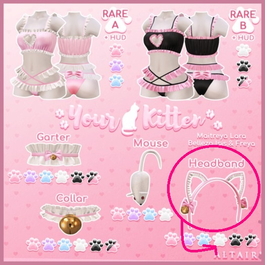 ALTAIR* kitten headband .white.