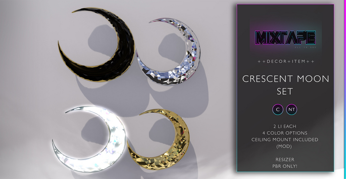 MIXTAPE Decor - crescent moon set
