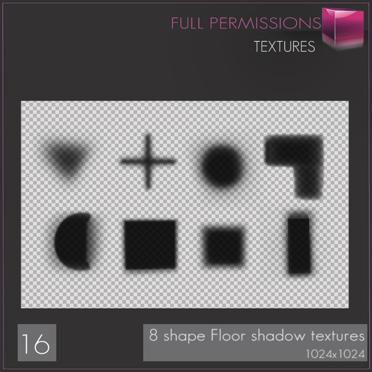 Full Perm 8 Shape Floor Shadow  16  Builder's Kit Set