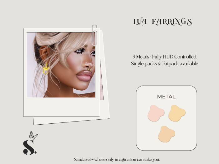 Saudavel. Lua Earrings Rose Gold Pack (PBR)