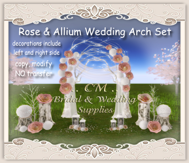 CM..Rose & Allium Wedding Arch Set *