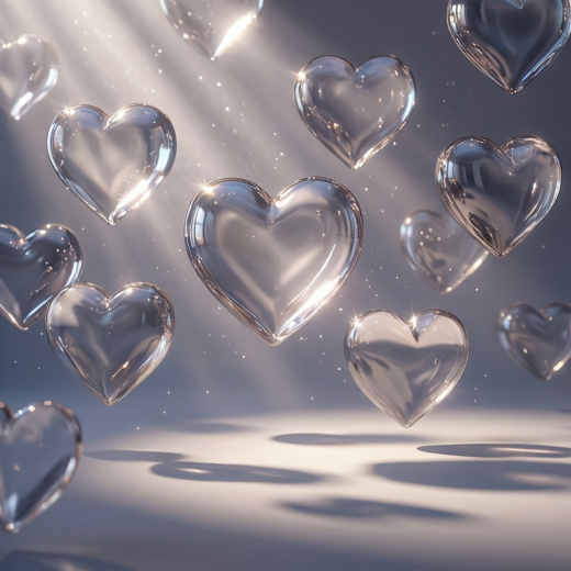 Clear Glass Hearts Texture