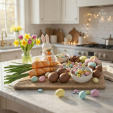 <Aphrodite> Easter board - Have a cheerful Happy Easter!- Easter food fully animated