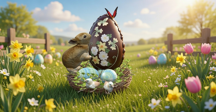 Aphrodite Easter sweet deco with egg, bunny & chicks MOD