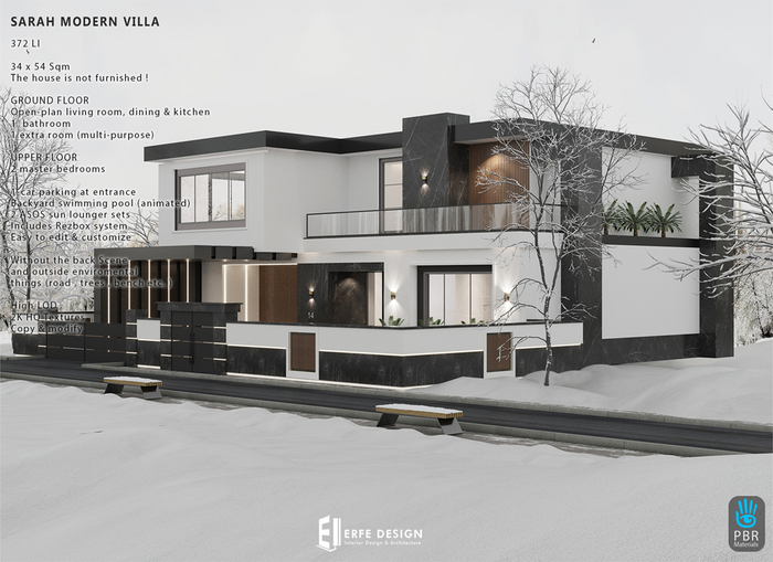 Sarah Modern Villa 372 LI 34x56  [Erfe Design]*