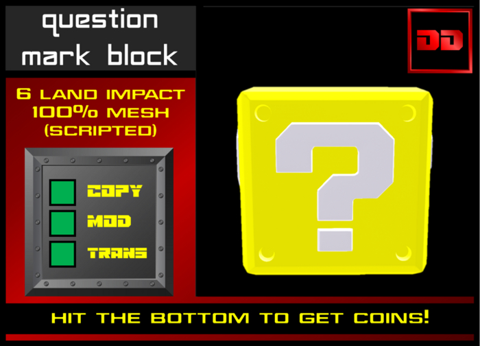 Second Life Marketplace - Mario Question Mark Block [FP] [SCRIPTED]