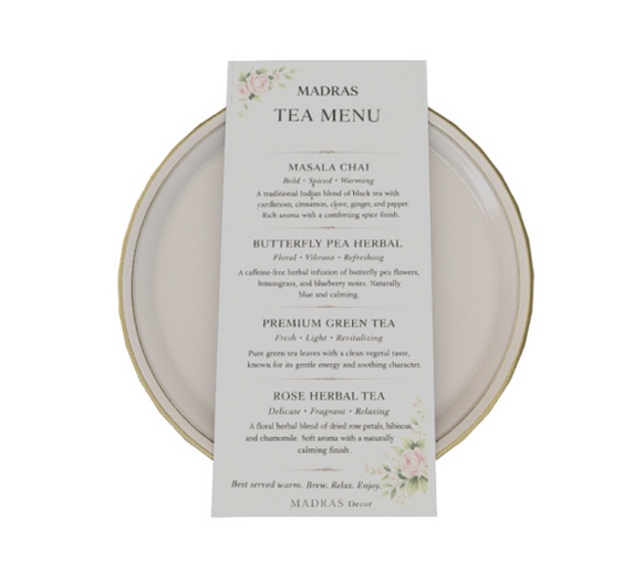 10 Tea Menu Card