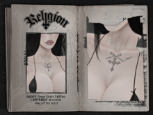 RELIGION - DAINTY CROSS CHEST TATTOO