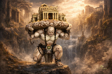 Atlas Titan Temple Sculpture – Mythology Fantasy Statue Decor