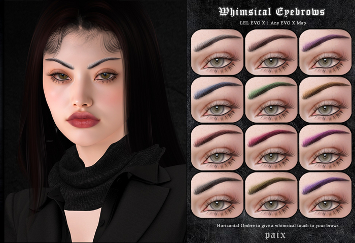 PX. Whimsical Eyebrows - Gradient Style - Evo X. 01 [DEMO]