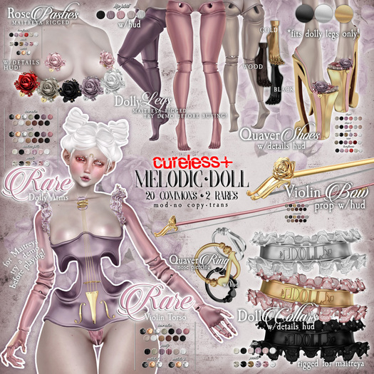 CURELESS[+] Melodic Doll / Quaver Shoes / SILVER