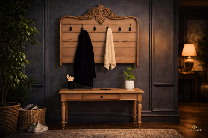 Classic Entryway Hall Tree – Wooden Coat Rack Bench with Hooks