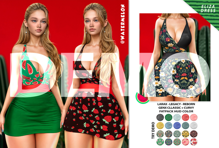 :::DEMO:::@WATERMELON:::ELIZA_DRESS