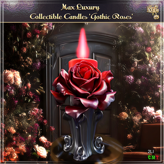 Max Luxury - Collectible Candles 'Gothic Roses'