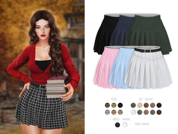 -Sorumin- Student girl SET -Skirt- SOLID PACK