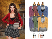 -Sorumin- Student girl SET -Cardigan- DUSTY PACK
