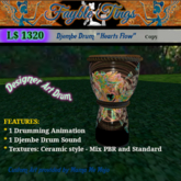 Djembe Designer Drum - Hearts Flow