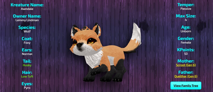 Kreatures Wolf - Foxy - Awndale
