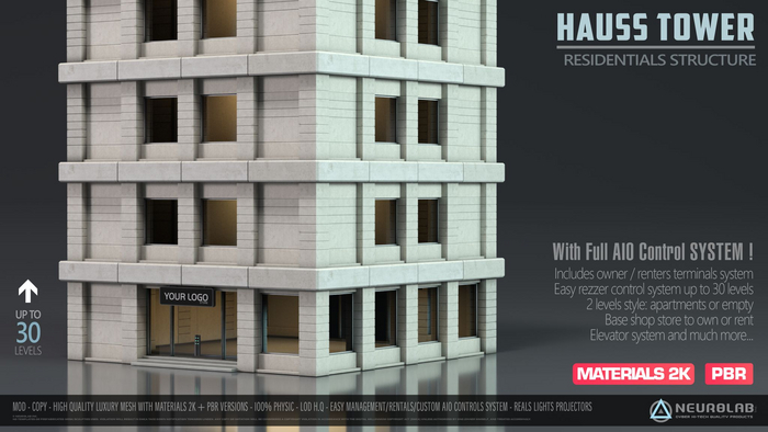 HAUSS-TOWER (PACK + PBR) (Store/Apartments Full AIO System) [Neurolab Inc.]