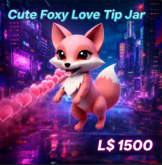 Cute Foxy Love Tip Jar – Animated Jumping Fox with Heart Particles | DJ & Host Donation System