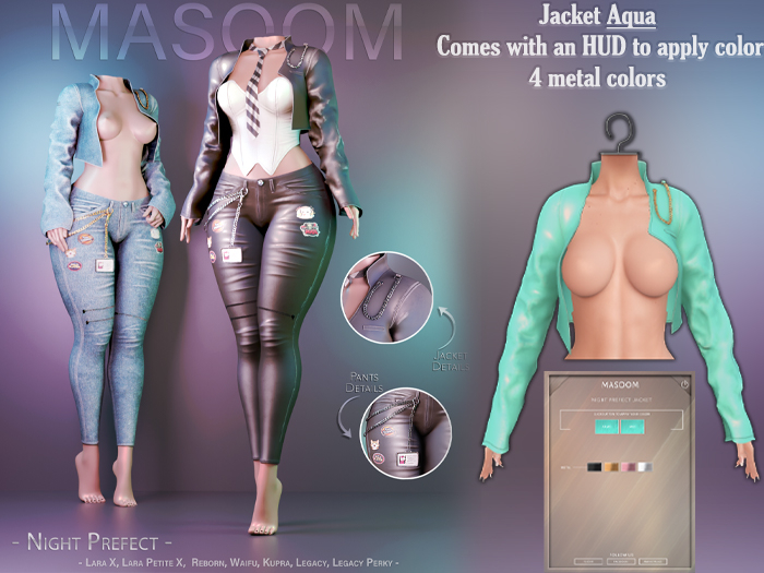[[ Masoom ]] Night Prefect Jacket - Aqua
