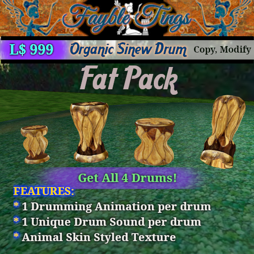 Organic Sinew Drum FAT PACK