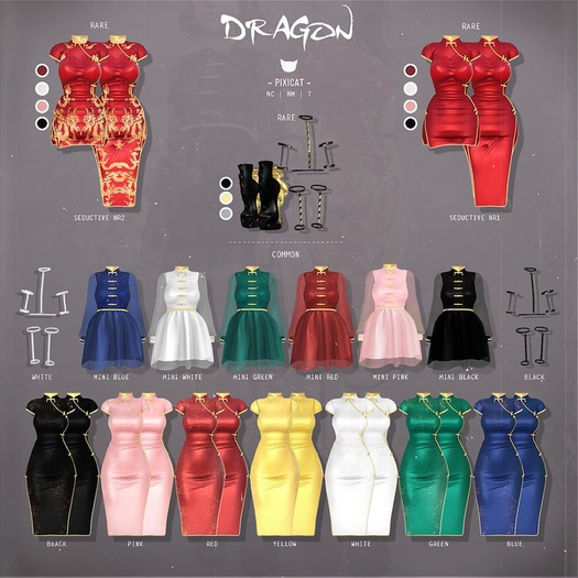 -Pixicat- Dragon.Dress Seductive nr2 (Maitreya) RARE