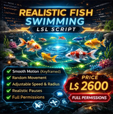 Realistic Fish Swimming LSL Script for Second Life – Keyframed Motion, Smooth Random Movement, Aquarium & Pond Ready