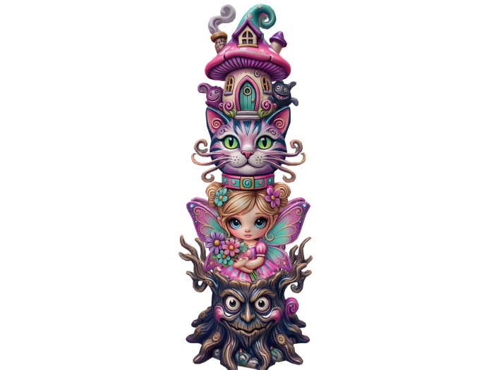 HB: Whimsy Spring Fairy Cat House Stack FuLL PERM