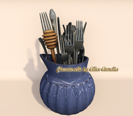 [MERAK] - Silverware Jar Blue