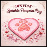 DFS VDAY Sprinkle Pawprint Rug - ACTUAL ITEM