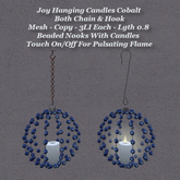 Joy Hanging Candles Cobalt